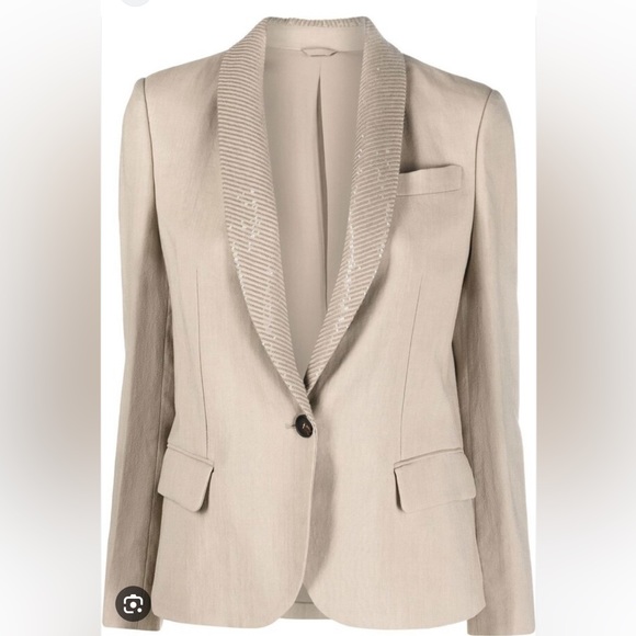 Brunello Cucinelli Sequin Lapel Blazer - Picture 2 of 7